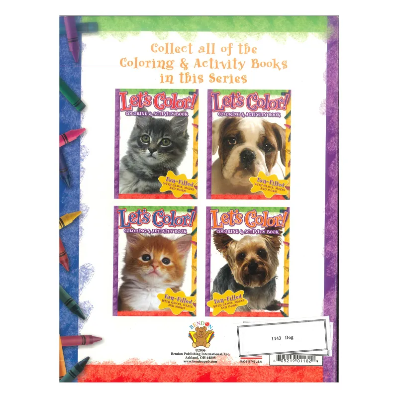 Let's Color - Coloring & Activity Book , Coloring Many Kind Of Dogs With Maze Activity Tear Out Pages ٍSuitable For Crayons Colors Size A4 32 Pages (1143)